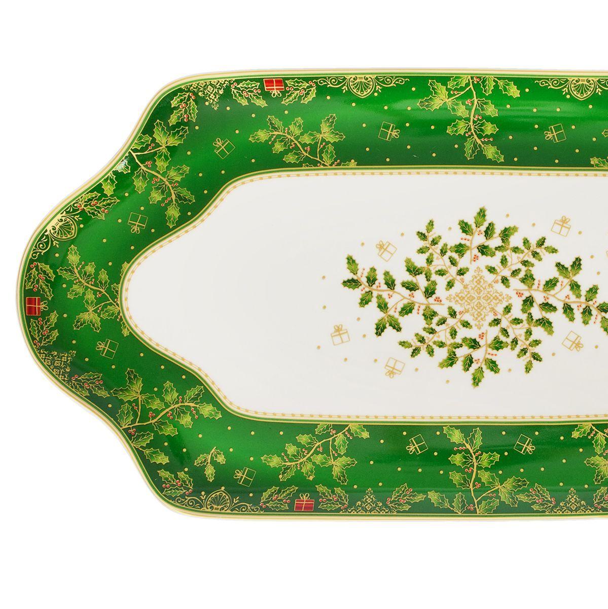 Блюдо новогоднее Palais Royal Волшебный падуб фарфоровое большое 47х23 см (21126) - фото 3 Блюдо новогоднее Palais Royal Волшебный падуб фарфоровое большое 47х23 см (21126) - фото 3