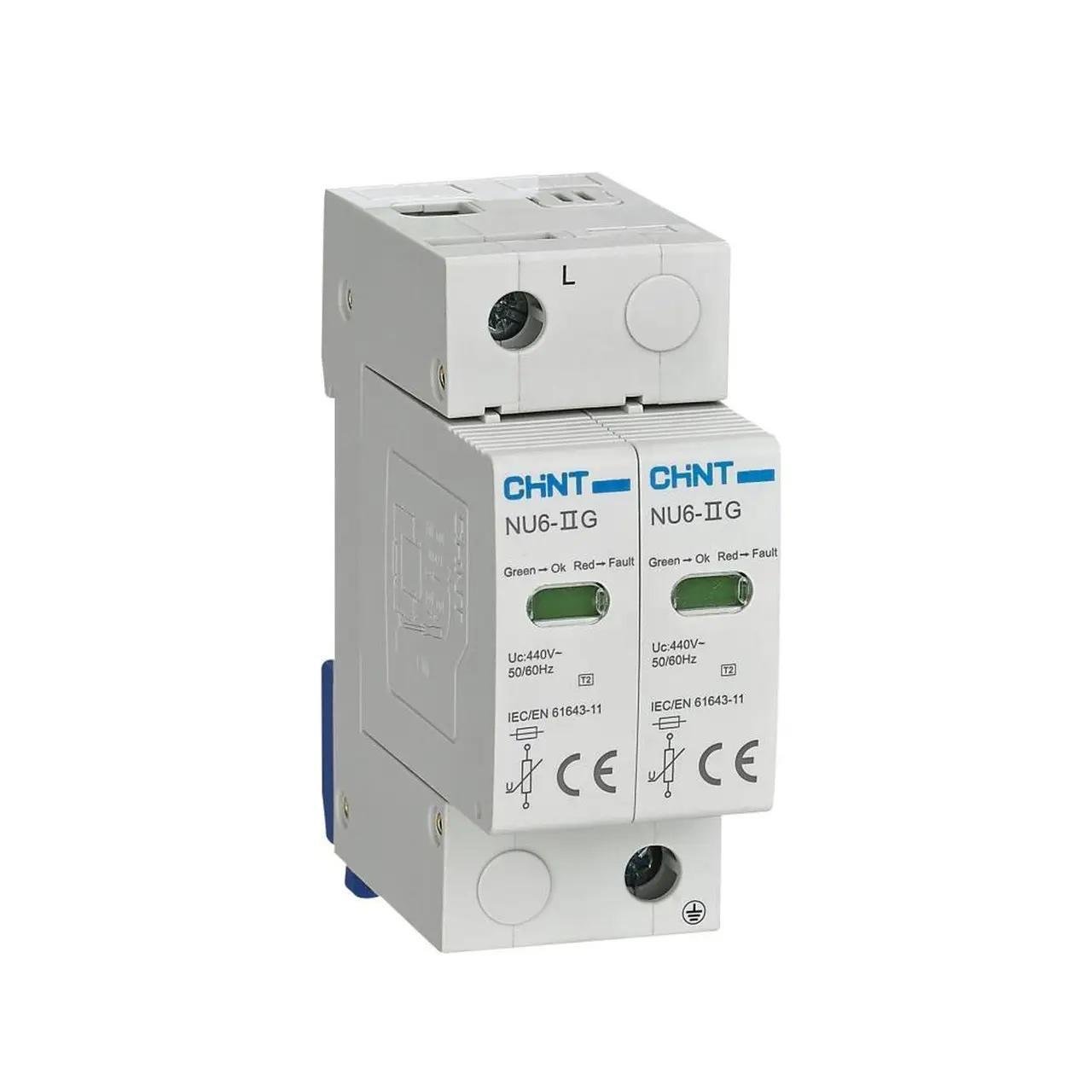 Пристрій захисту від імпульсних перенапруг CHINT NU6-IG 40KA/440V 2P/R (252526)