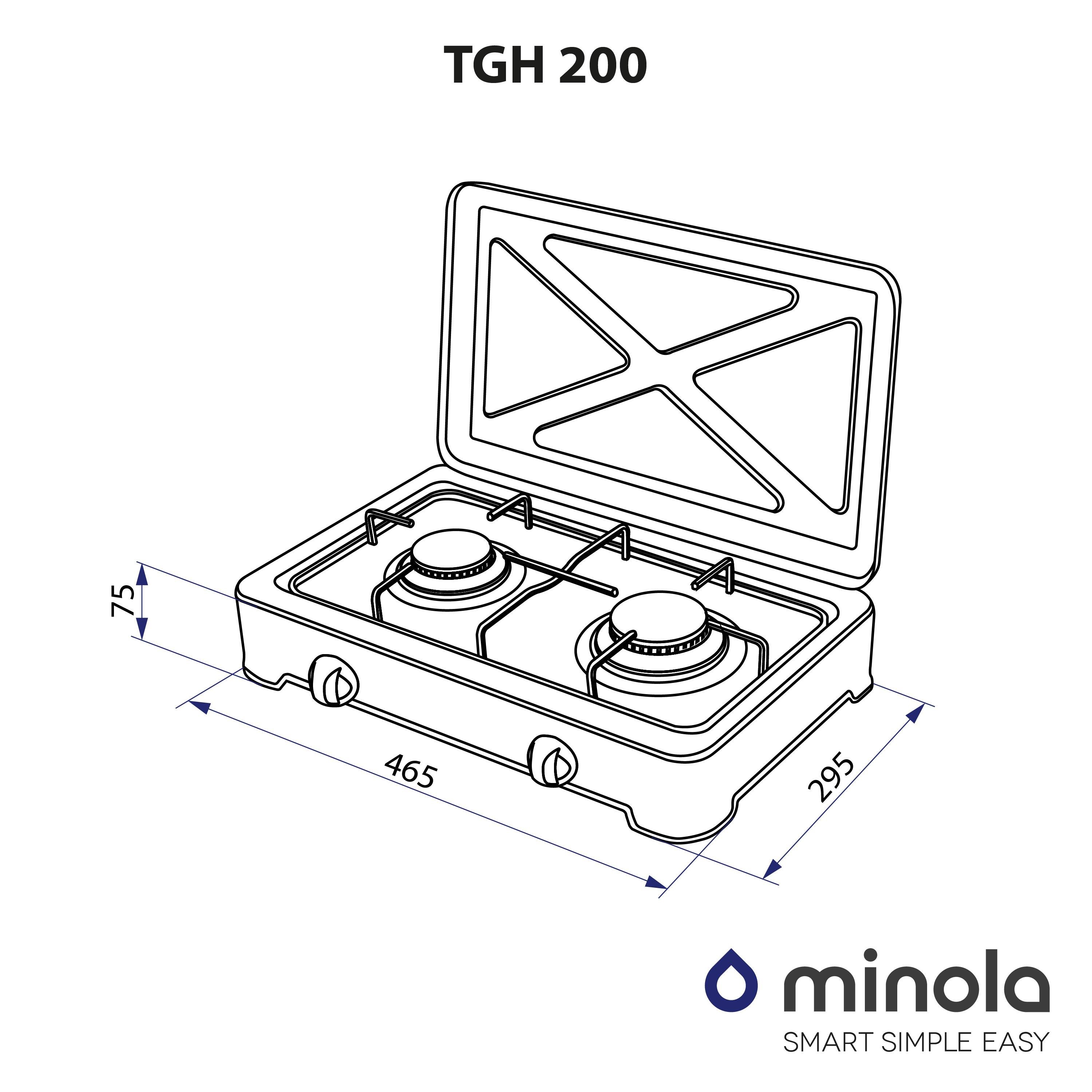 Настольная плита газовая Minola TGH 200WH 2-кофорочная (11320789) - фото 6