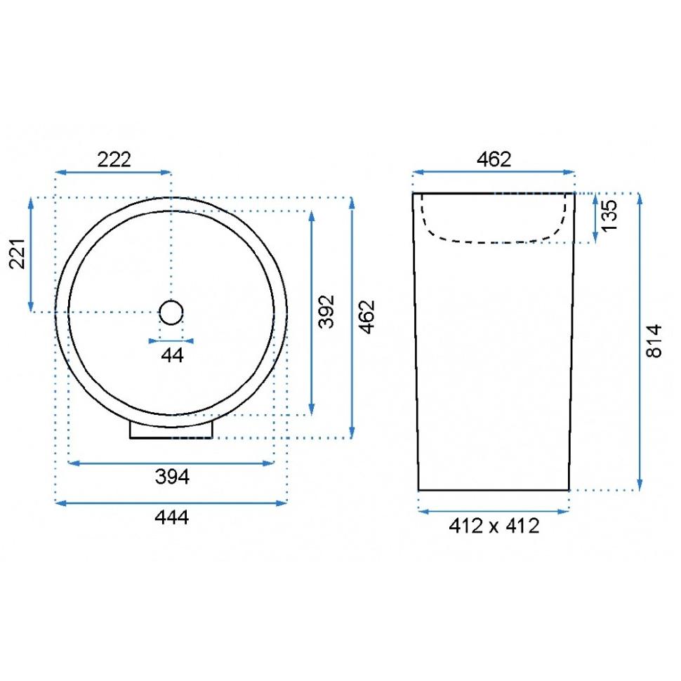 Умивальник Rea Estera 46,2x44,4 см окремо стоячий Білий (REA-U0756) - фото 3 Умивальник Rea Estera 46,2x44,4 см окремо стоячий Білий (REA-U0756) - фото 3