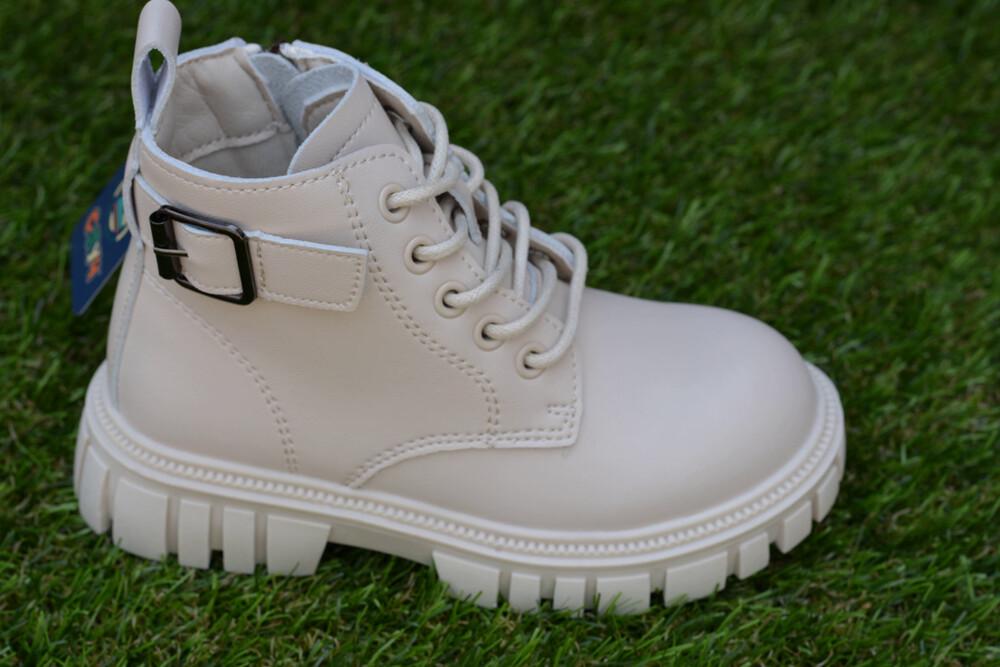 Ботинки детские демисезонные на девочку р. 30 Бежевый (11292057)