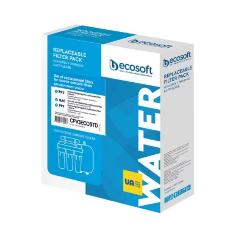 Набір картриджів Ecosoft для фільтру зворотного осмосу 3 шт. (27729241) - фото 3 Набір картриджів Ecosoft для фільтру зворотного осмосу 3 шт. (27729241) - фото 3
