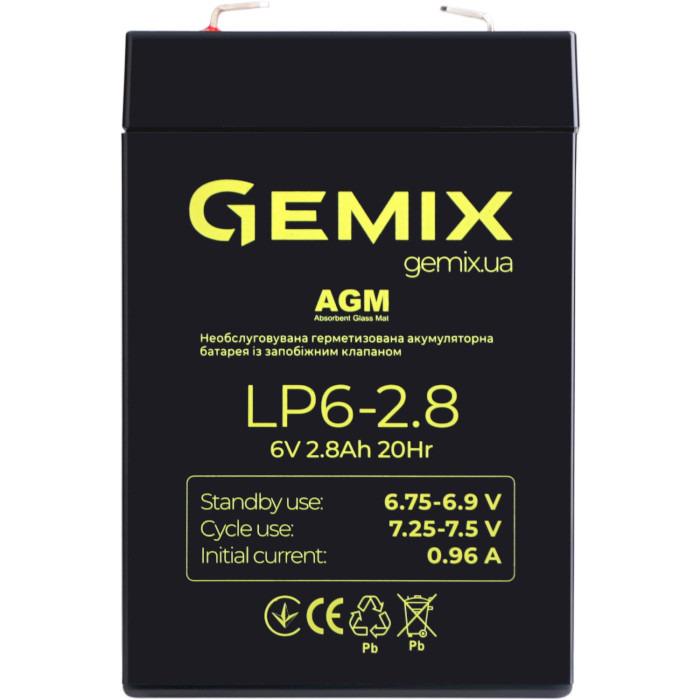 Аккумуляторная батарея Gemix LP6-2.8 6V 2,8 Ah - фото 2