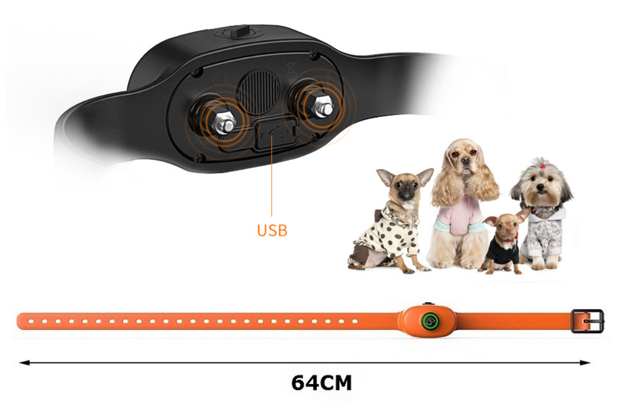 Нашийник електронний дресирувальний від гавкоту бобак PEDONO DOG-300 bark Orange (048) - фото 10