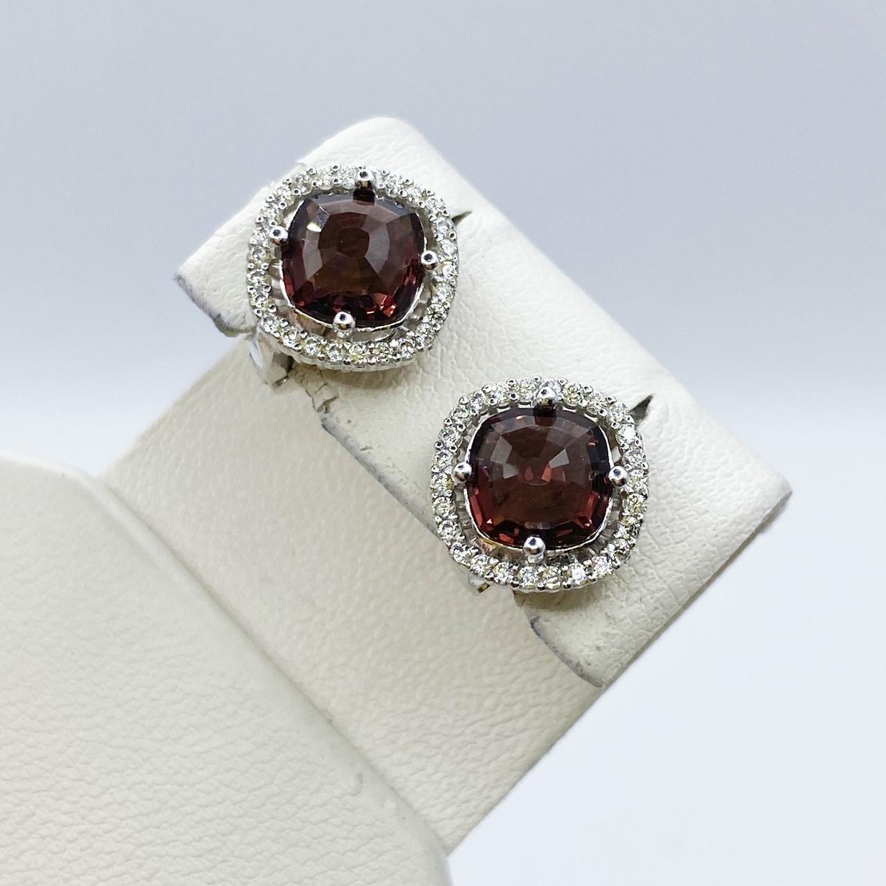 Серьги серебряные с турмалиновым кварцем 3,58 г (2189533351)