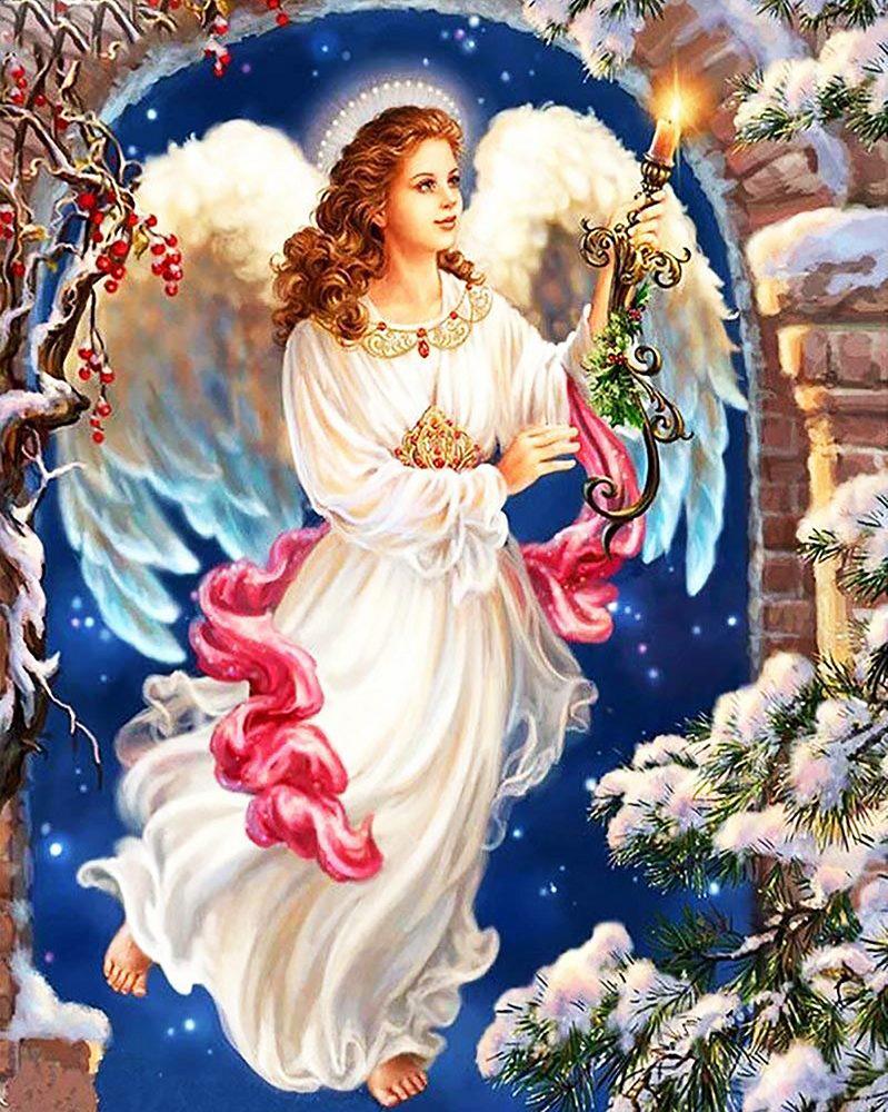 Алмазная вышивка Чарівний діамант "Фея – Дух Рождества" 40х50 см (КДИ-0668)
