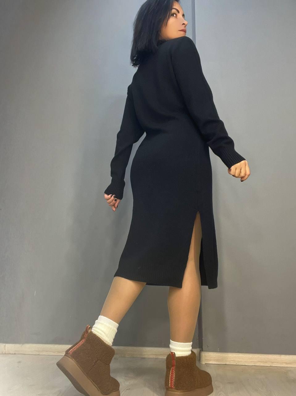 Платье женское ACCORDDREAM 2858 свитер длинное оверсайз воротник стойка разрез OS Молочный (3212) - фото 10 Платье женское ACCORDDREAM 2858 свитер длинное оверсайз воротник стойка разрез OS Молочный (3212) - фото 10