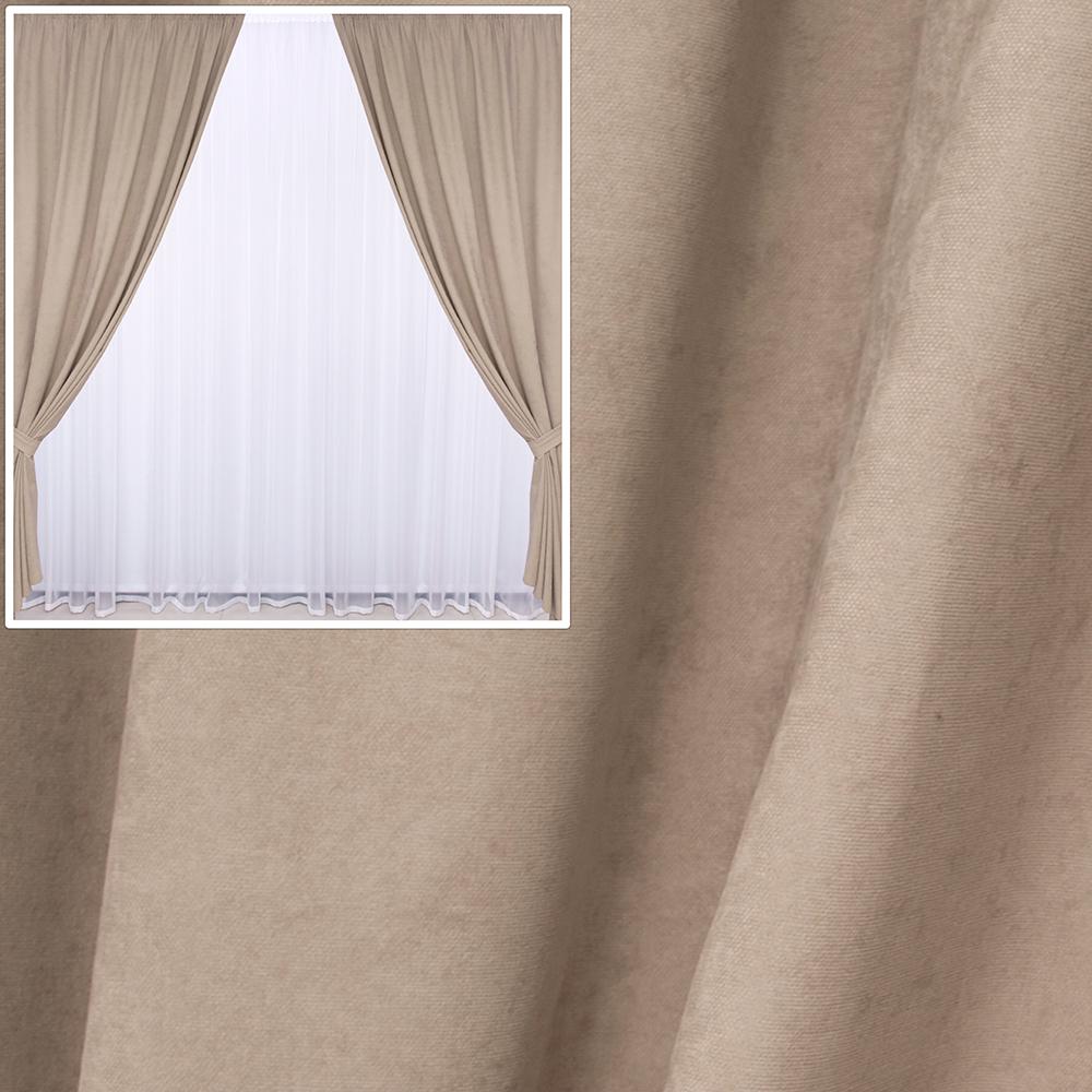 Комплект штор Микровельвет 1,5x2,85 м 2 шт. №48 Светло-бежевый (BB81L-01) - фото 5