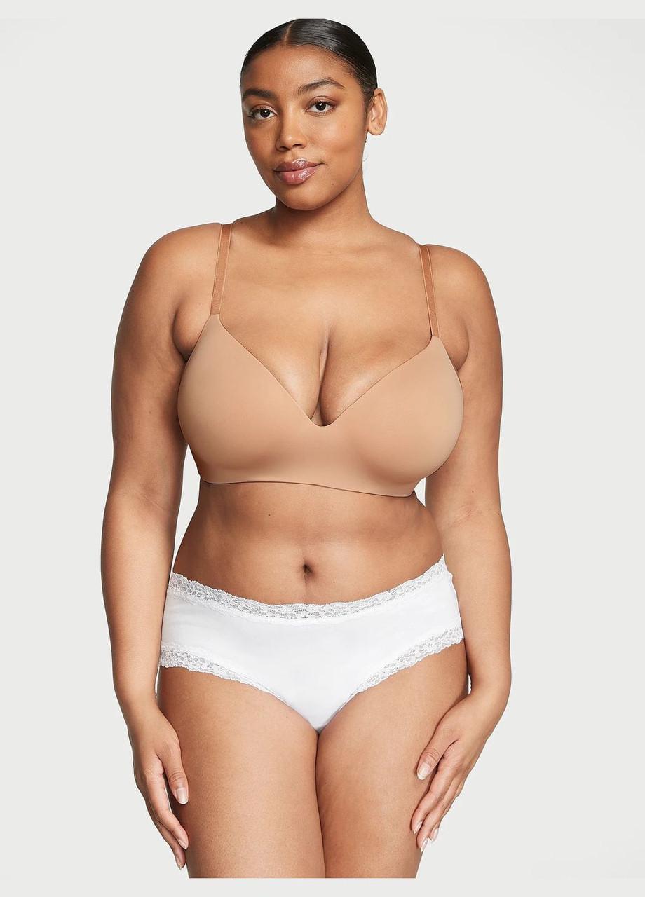 Трусики женские Victoria's Secret Lace-Waist Cotton Cheeky L Белый (329425480931)