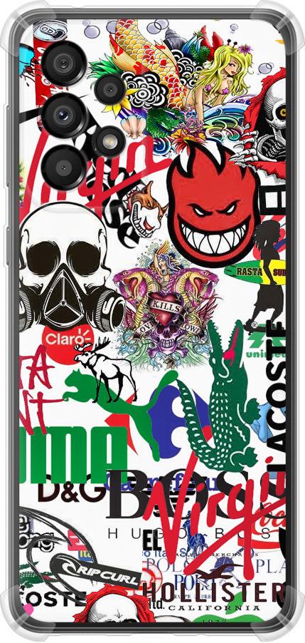 Чехол на Samsung Galaxy A33 5G A336B Many different logos (4022sp-2584-42517)