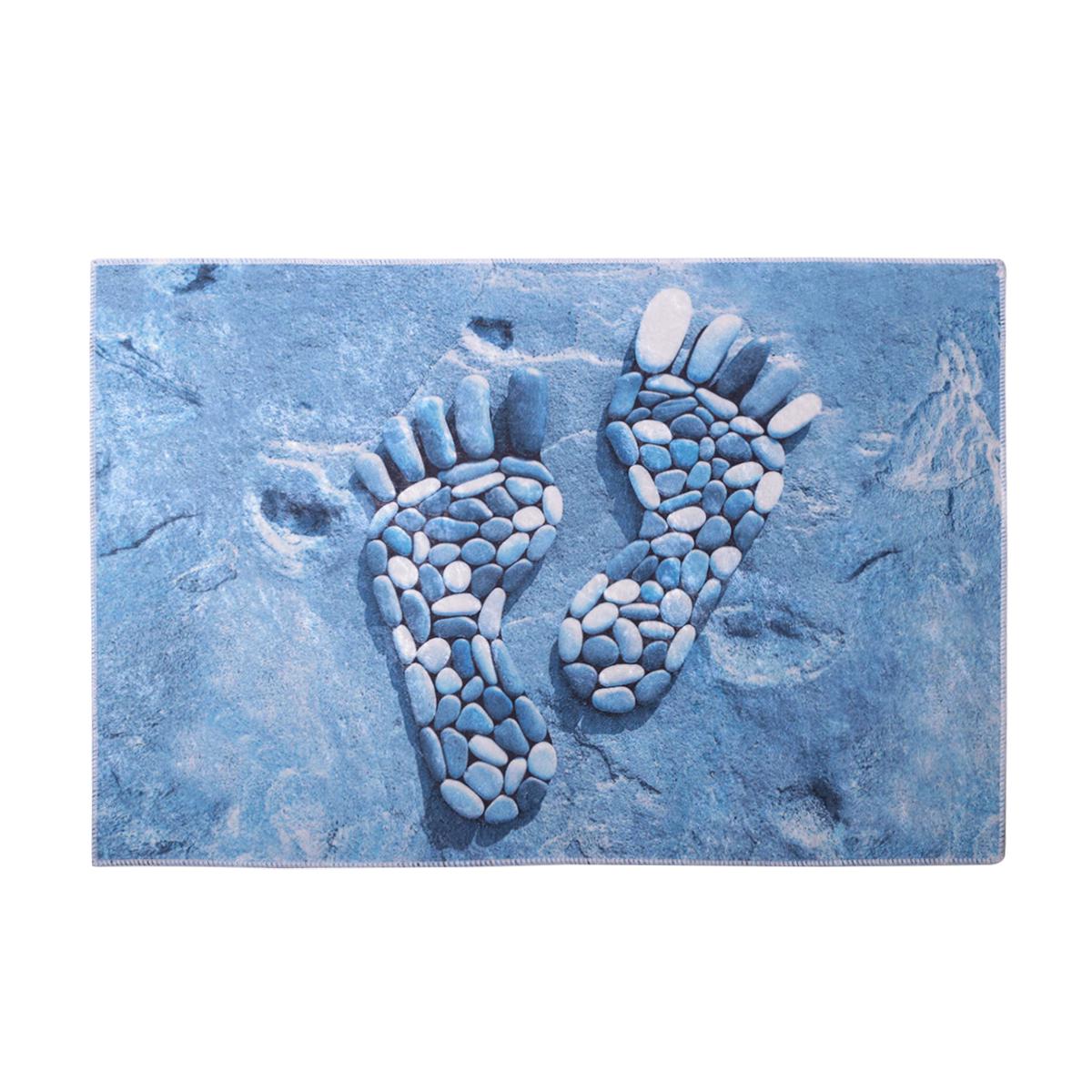 Килимок для ванної кімнати Besser KM-36420 антиковзаючий текстильний 50х70 см Синій (150-84-36420.1)