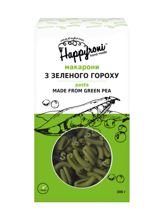 Завитки из зеленого гороха Happyroni без глютена 300 г