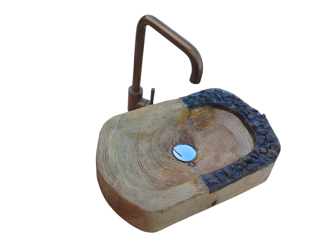 Раковина из камня и дерева StoneWoodEpoxy 48х30х10 см
