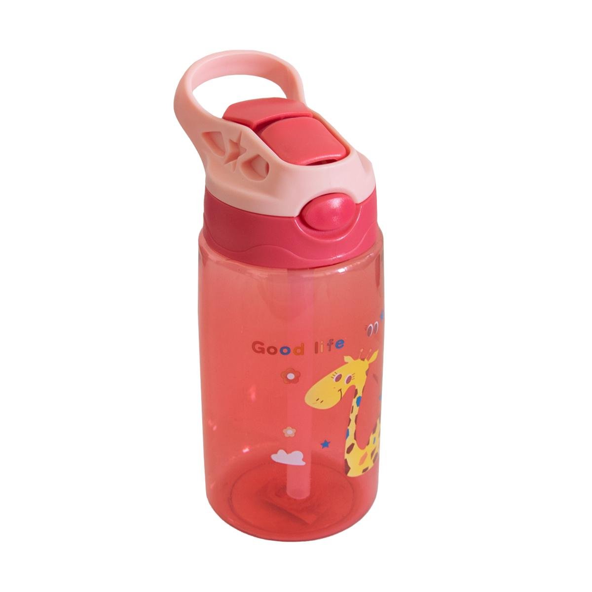 Бутылка для воды с трубочкой Baby пластиковая bottle LB400 500 мл Красный (1009689-Red) - фото 2