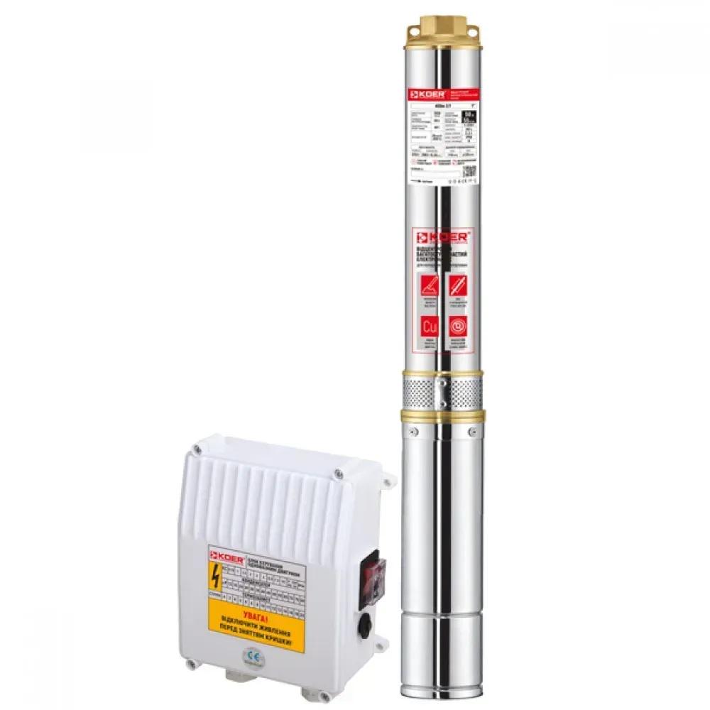 Насос свердловинний KOER 4SDM 2/12 0,55 кВт 220 В H 85 Q 55 л/хв кабель 50 м з пультом (OL-KP2635) - фото 2