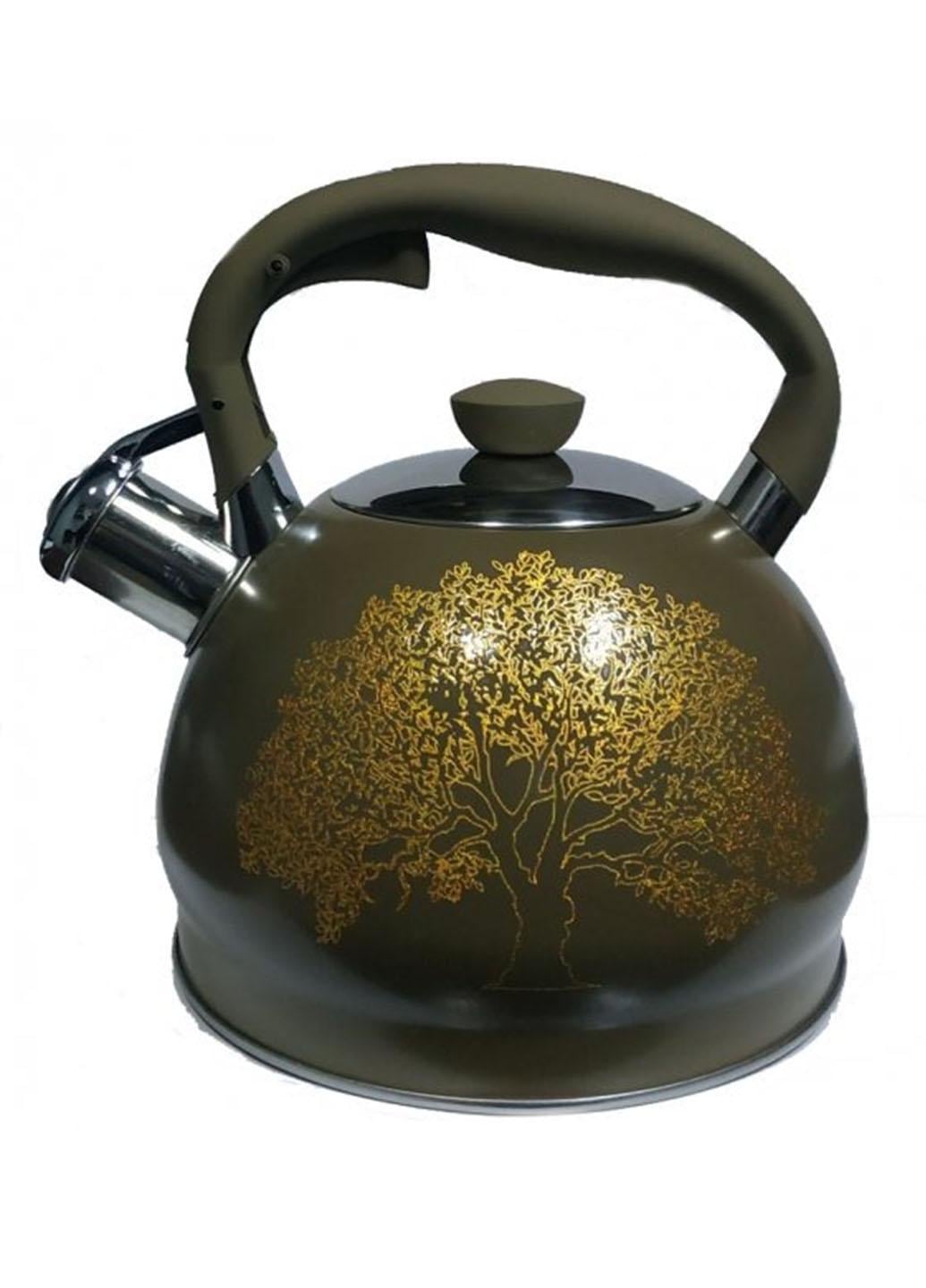 Чайник із нержавіючої сталі зі свистком Edenberg для усіх видів плит 2,0 л Коричневий (1956А)