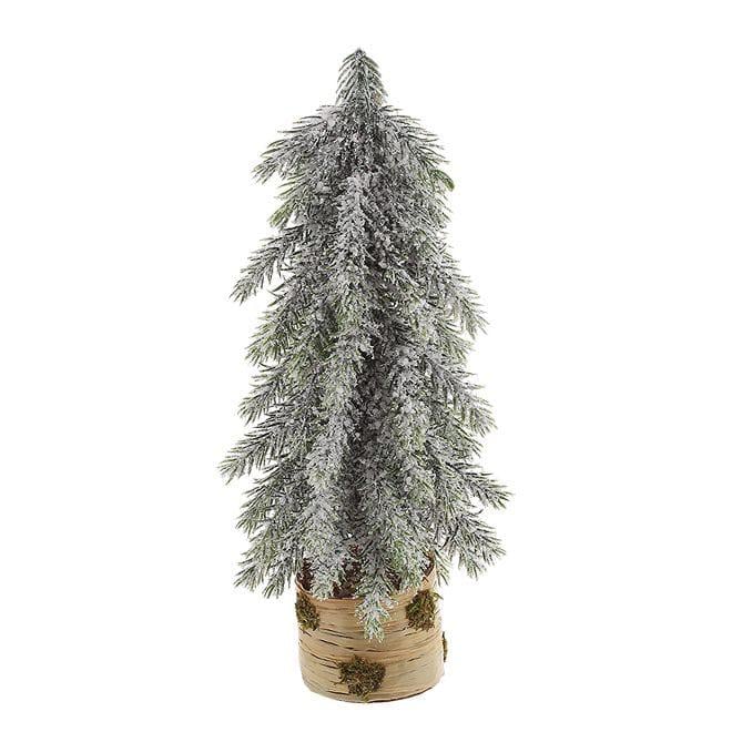 Елка литая Flora заснеженная на деревянной подставке 28 см (13203)