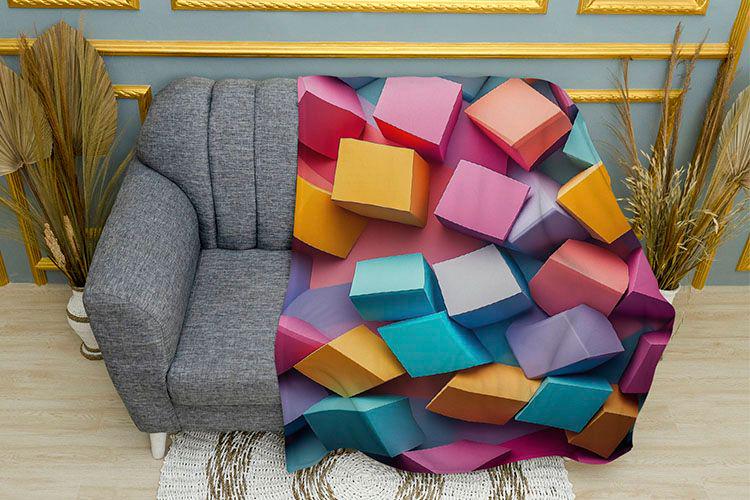 Плед 3D Bright Cubes Mosaic плюш двошаровий 150х210 см (114320-3)