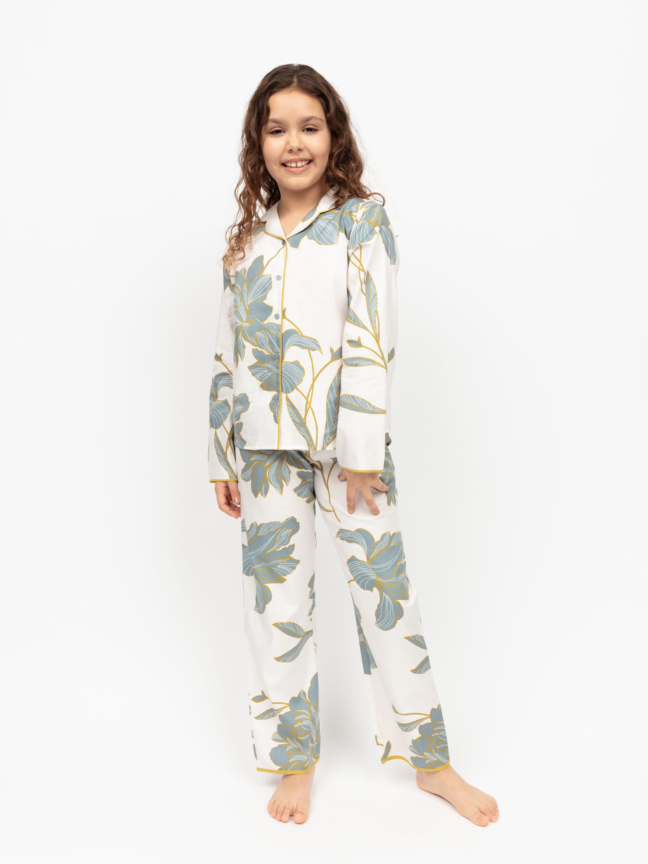 Пижама для девочки CYBERJAMMIES Piper 7127 4-5 лет 110 см с цветочным принтом Белый (5051877530607)