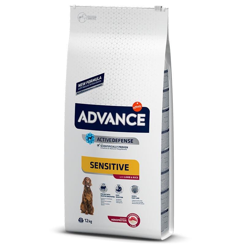 Корм сухой для взрослых собак с чувствительным пищеварением Advance Dog Sensitive Lamb с ягненком 12 кг (923537/8410650173535)