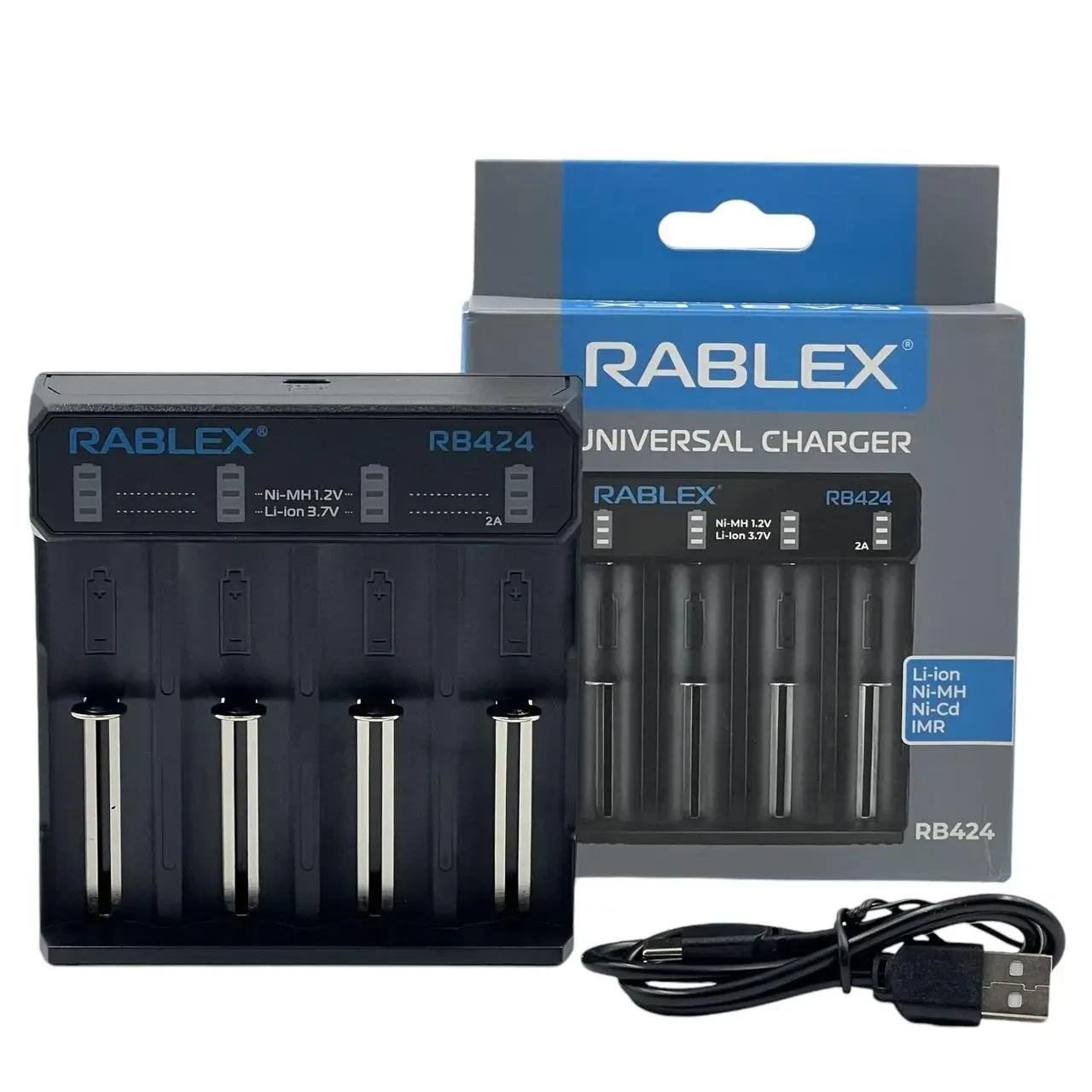 Зарядное устройство Rablex RB424 универсальное на 4 аккумулятора