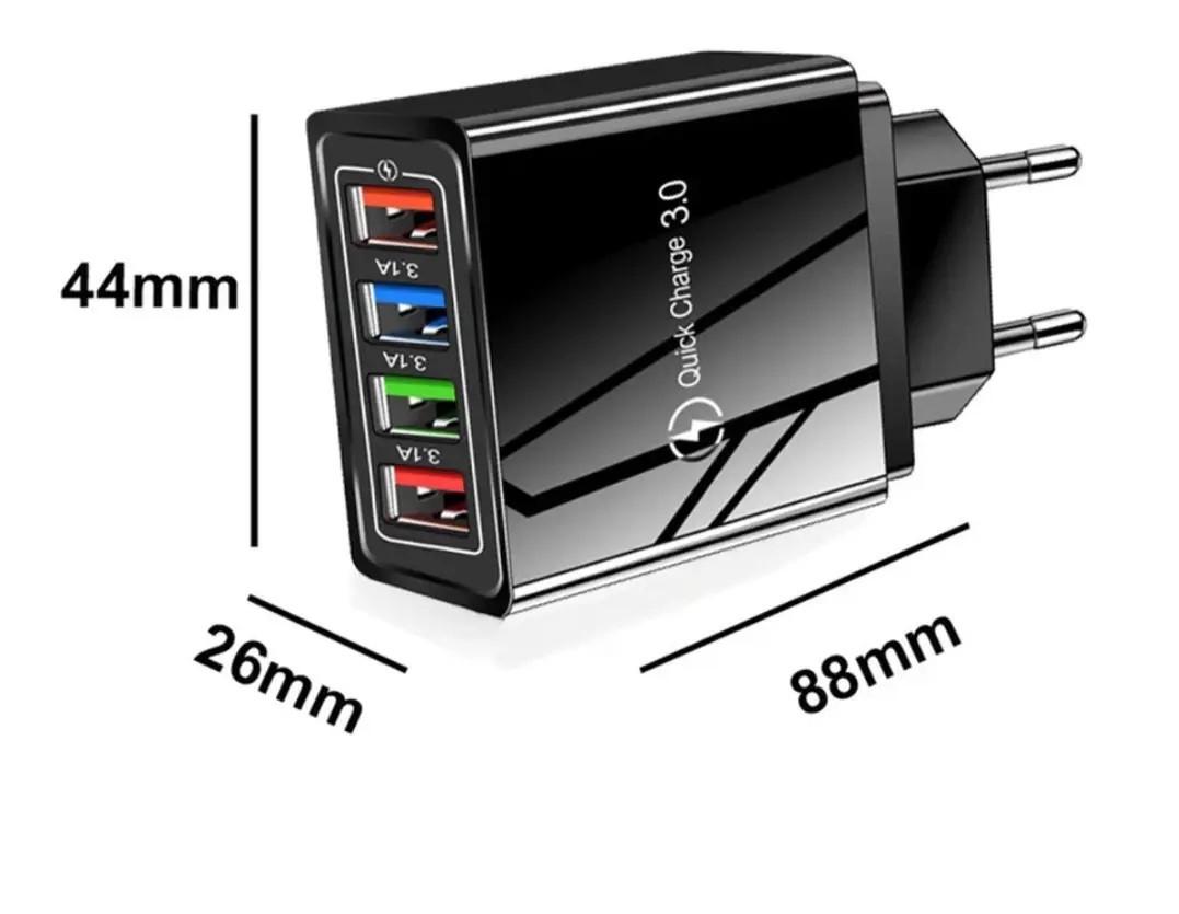 Зарядний пристрій 4USB 5V2A багатопортовий Чорний (78943) - фото 2