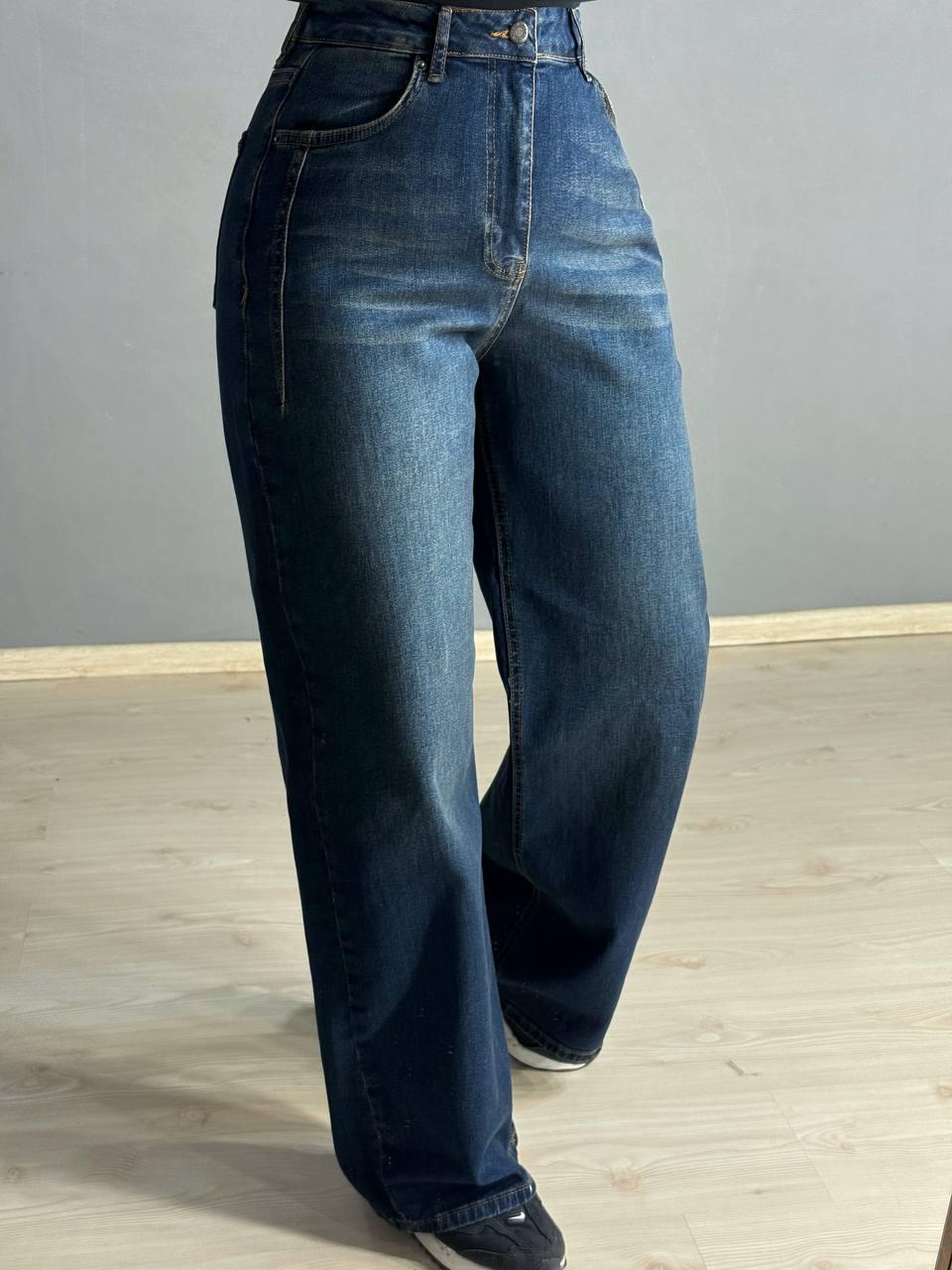 Джинси жіночі ITS Basic 2507-2 палаццо стрейчеві з виточками р. 38 Синій (5205) - фото 9