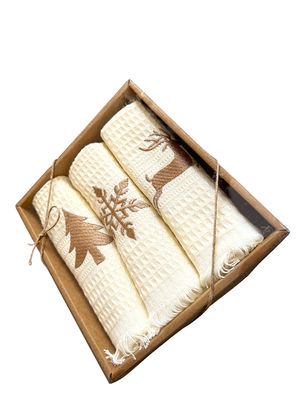 Набір кухонних вафельних рушників Nilteks TC303376103 TURComFor New Year's 3 шт. 40х60 см Різнокольоровий (TC303376103)