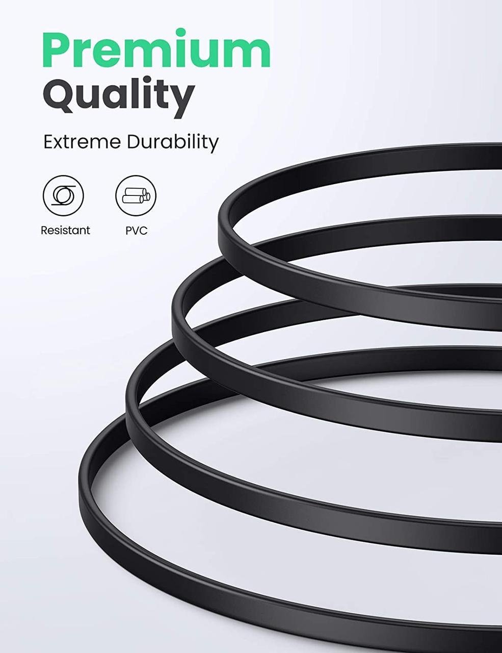 Высокоскоростной интернет кабель RJ45 Ethernet UGREEN плоский Lan сетевой кабель 0,5 м 40 Гбит/с (10979) - фото 4 Высокоскоростной интернет кабель RJ45 Ethernet UGREEN плоский Lan сетевой кабель 0,5 м 40 Гбит/с (10979) - фото 4