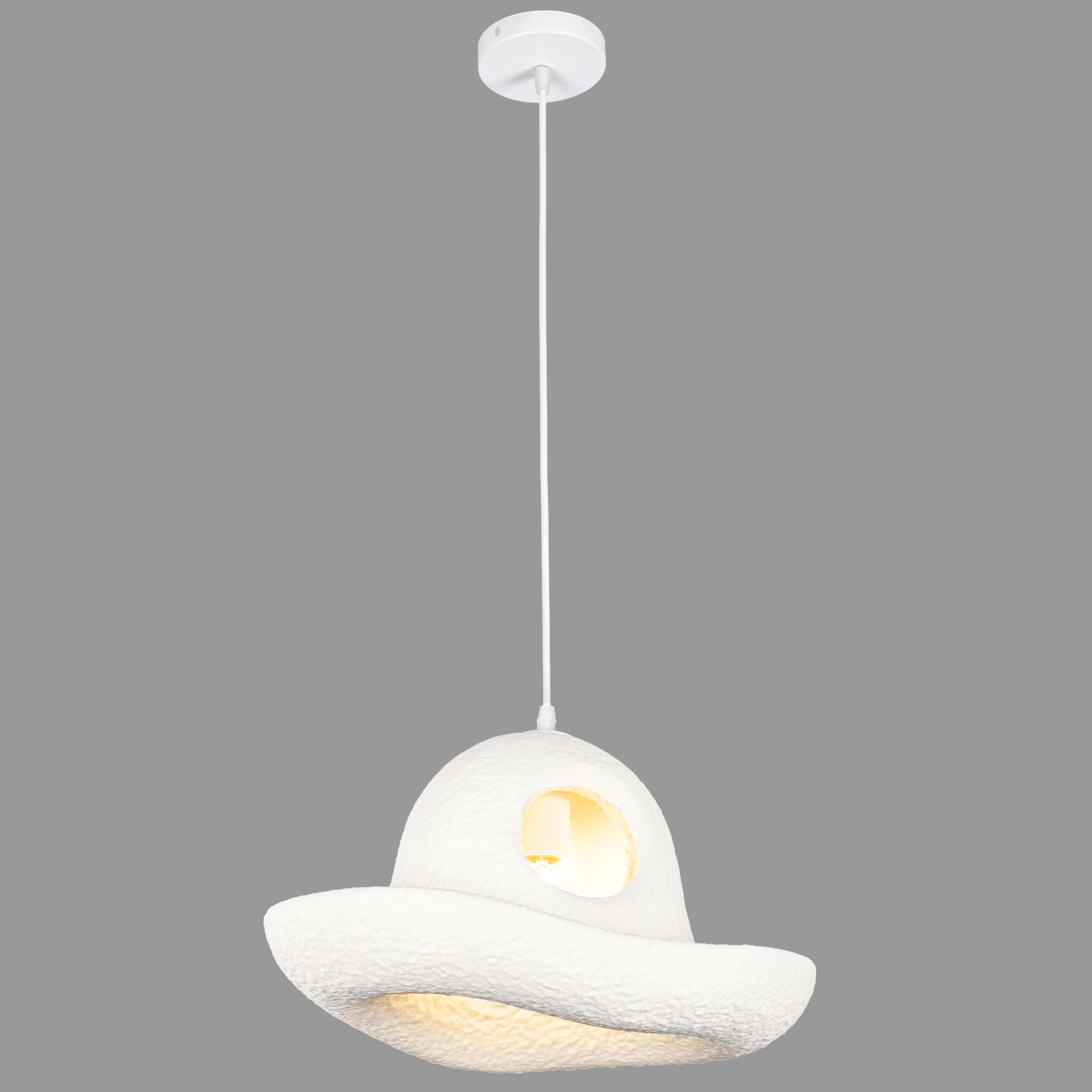 Люстра підвісна гіпсова Капелюх Wabi-Sabi 40 см (909-XL3579 (400) WH)