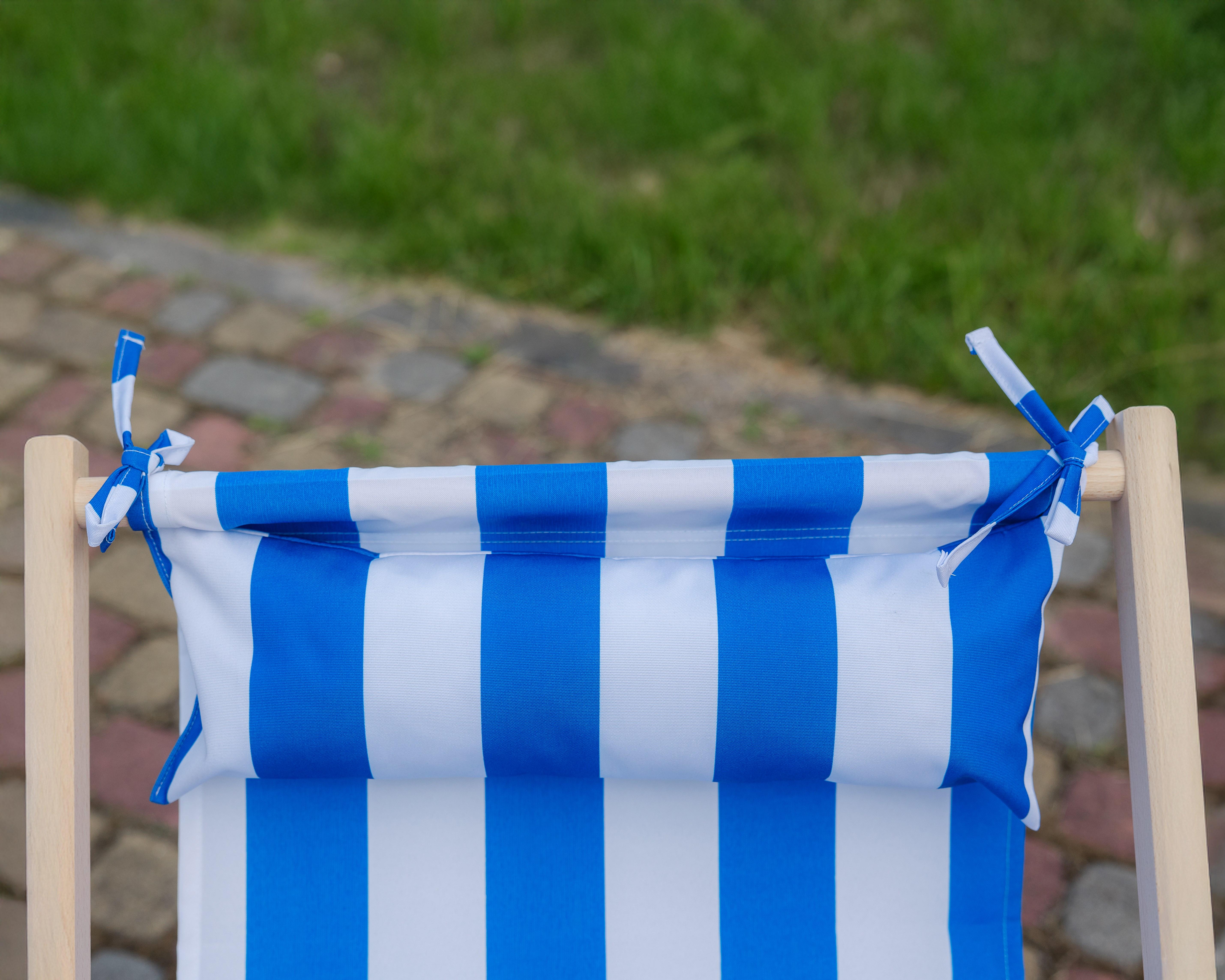 Шезлонг дерев'яний розкладний XRmaster з підлокітниками та підголовником Синьо-білий (0002249) - фото 5 Шезлонг дерев'яний розкладний XRmaster з підлокітниками та підголовником Синьо-білий (0002249) - фото 5