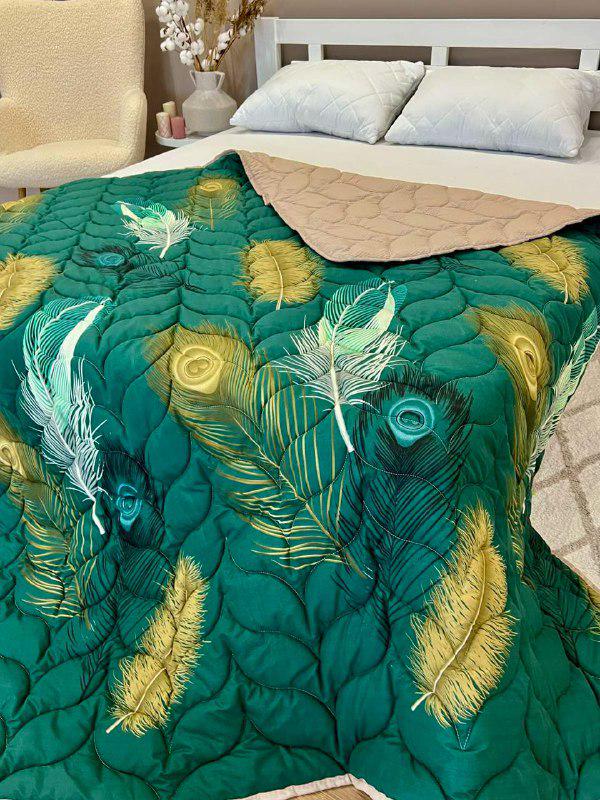 Одеяло летнее двухстороннее с рисунком полутораспальное 150x210 см Зеленый (27481190) - фото 4 Одеяло летнее двухстороннее с рисунком полутораспальное 150x210 см Зеленый (27481190) - фото 4