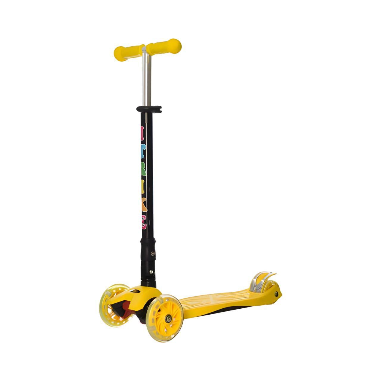 Самокат JR 3-003-1-Y складной трехколесный с подсветкой колес Желтый (24669530)