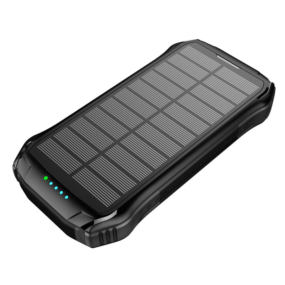 Повербанк із сонячною батареєю iBattery F16W з ліхтариком QI 16000 mAh Black - фото 2