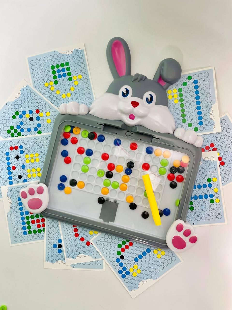 Мозаика W 6500 100 магнитная/стилус/цветные шарики/10 двусторонних карточек с заданиями - фото 2