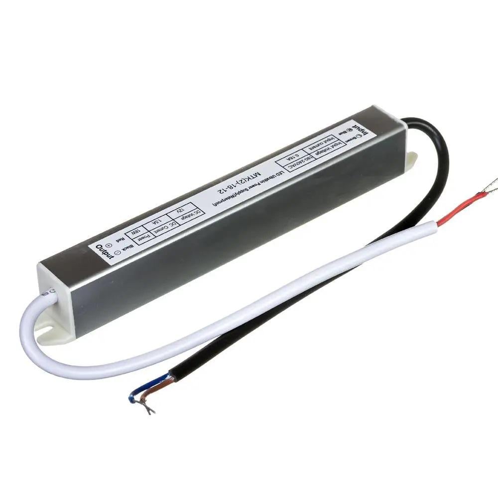 Блок питания герметичный Motoko Slim 12V 18W 1,5A IP67 AC180-240V 172х20х22 (1013363)