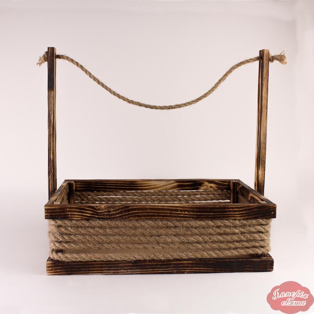 Корзина обпалена велика вставки з шнурка (3532)