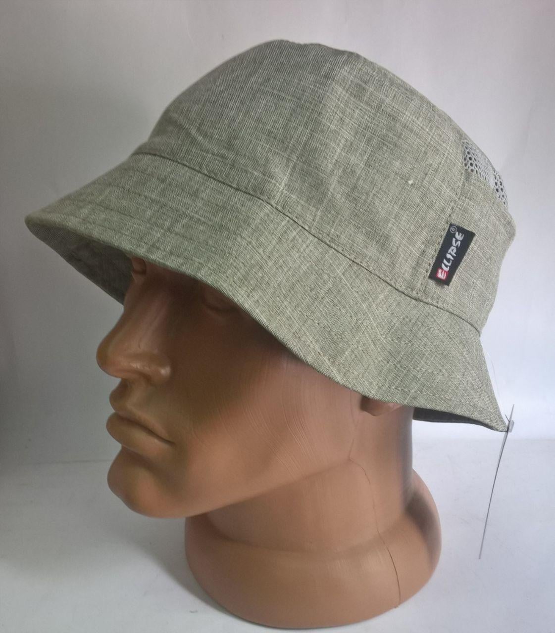 Панама летняя мужская ELLIPSE 653/12,2 из натуральной ткани 60 см Серый Панама летняя мужская ELLIPSE 653/12,2 из натуральной ткани 60 см Серый