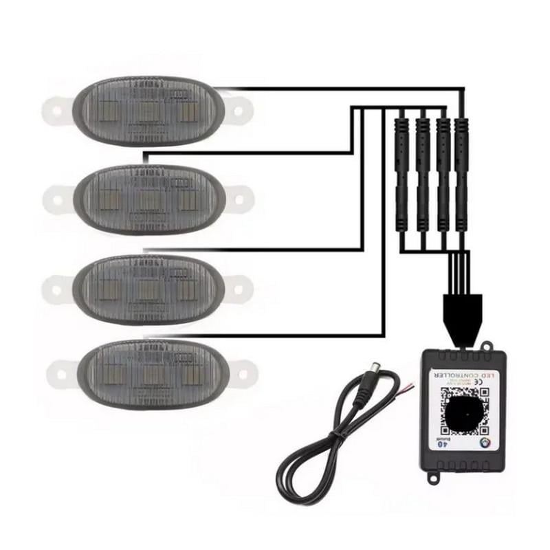 Габарити в решітку радіатора 3LED RGB Bluetooth 12V 4 шт. (4631-Leader) - фото 5