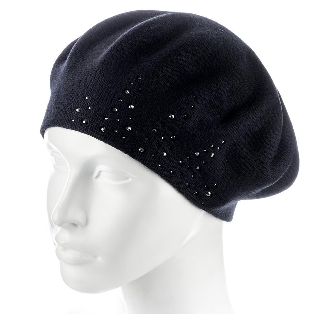 Берет женский Zolly ZH241 шерстяной мелкой вязки Черный