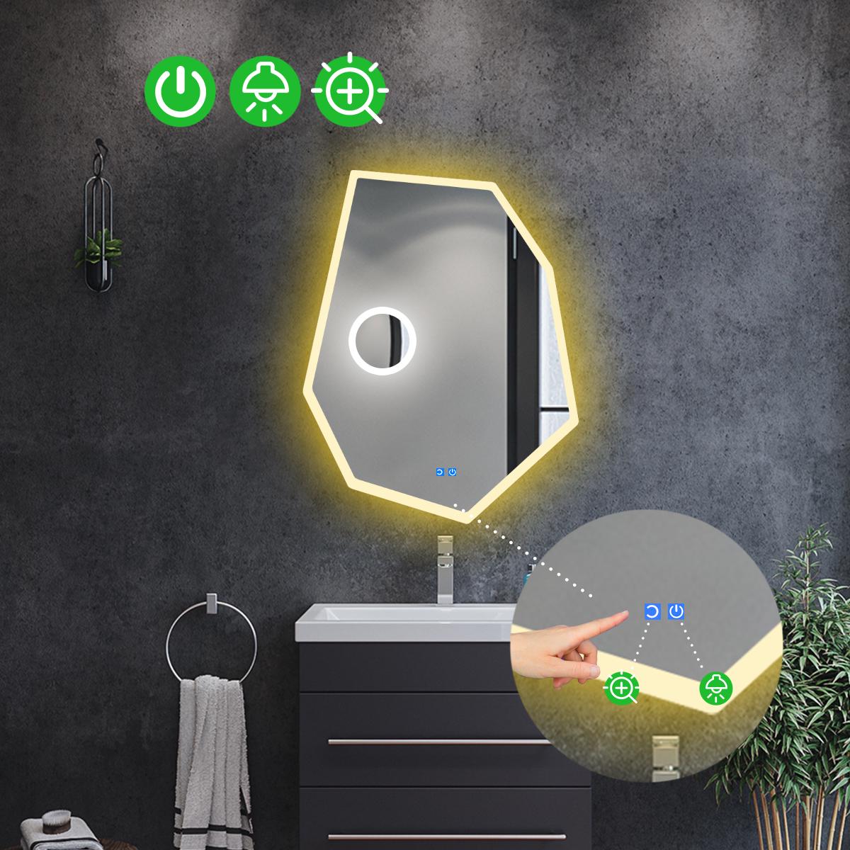 Дзеркало з LED підсвіткою Montagna 3 із двома сенсорами 80x60 см (8737802) - фото 2