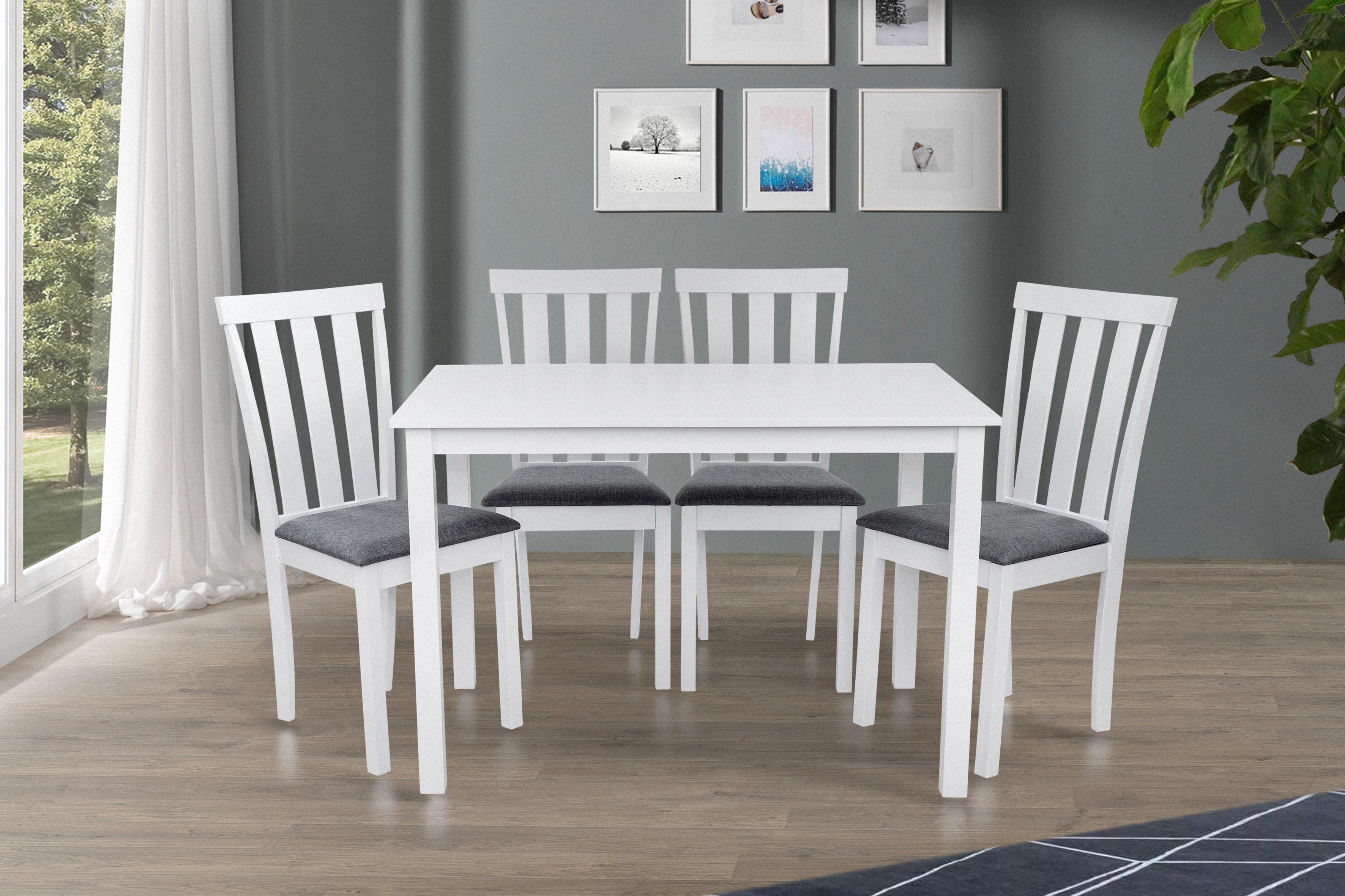 Комплект кухонный EUGENE стол 4 стулья Белый - фото 2 Комплект кухонный EUGENE стол 4 стулья Белый - фото 2