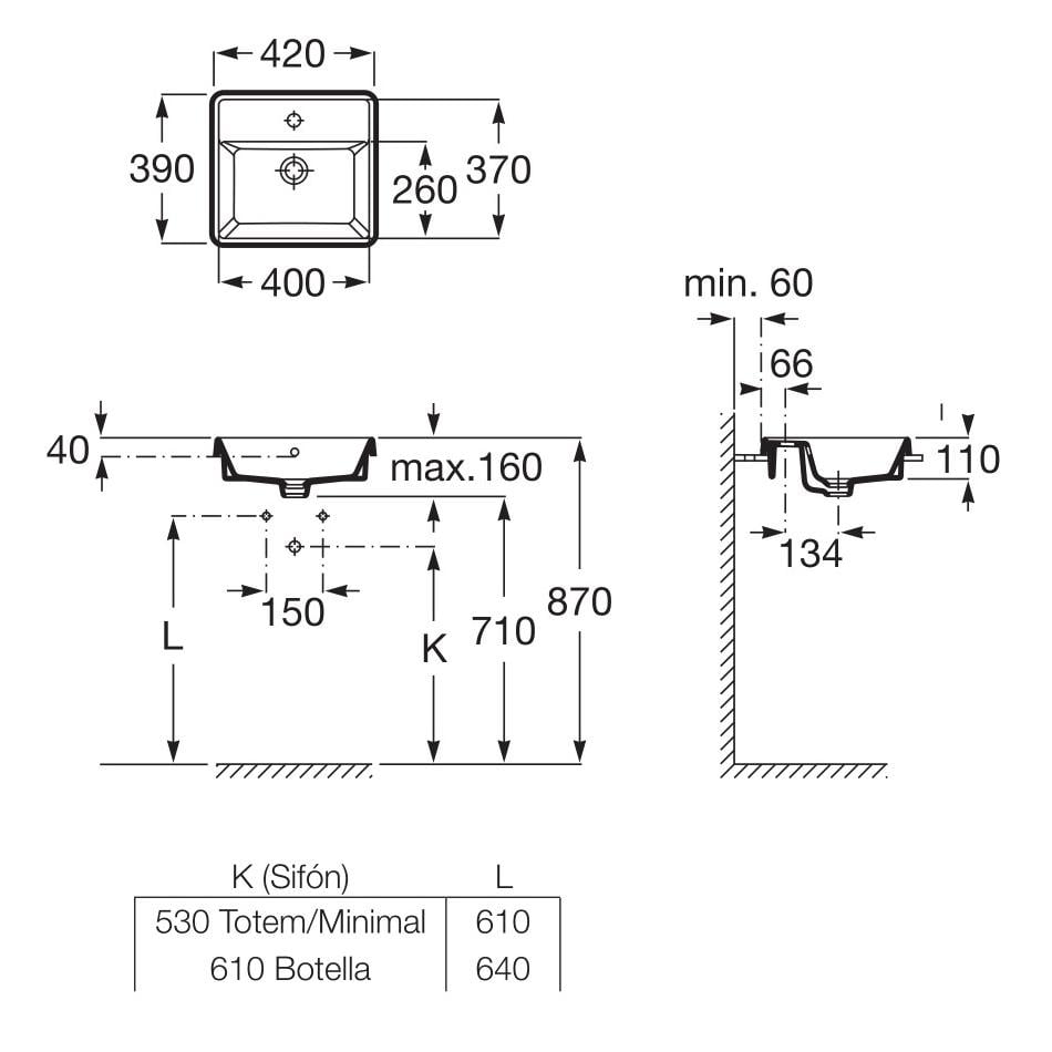 Умывальник врезной ROCA GAP A3270Y9000 420x390x160 мм Белый (131506) - фото 2 Умывальник врезной ROCA GAP A3270Y9000 420x390x160 мм Белый (131506) - фото 2