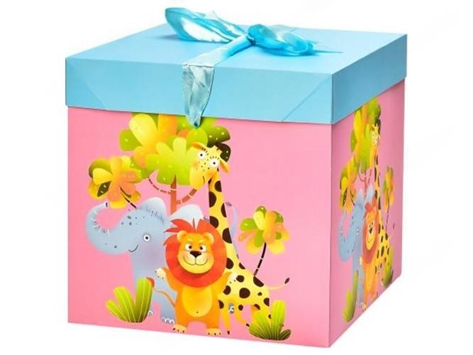 Подарочная коробка Stenson Madagascar R91085-M 22х22 см Розовый (19100453)