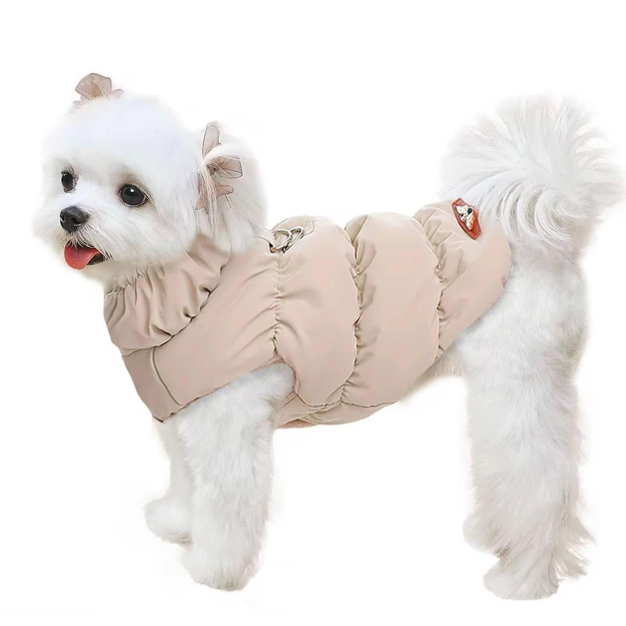 Жилетка-куртка для животных на кнопках S Бежевый