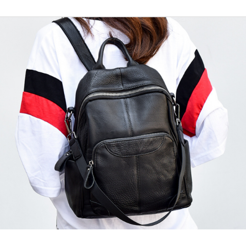 Рюкзак-сумка трансформер шкіряний 32x27 см Чорний (860) - фото 6 Рюкзак-сумка трансформер шкіряний 32x27 см Чорний (860) - фото 6