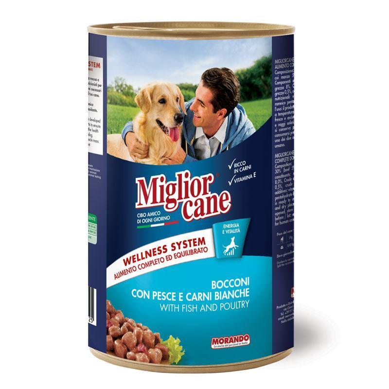 Корм влажный для собак Migliorcane с рыбой и белым мясом 1250 г (1789933016)