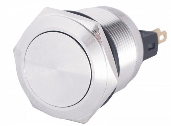 Кнопка плоская АСКО-Укрем TYJ 22-211 1NO+1NC металлическая без подсветки 22 мм (A0140010124)