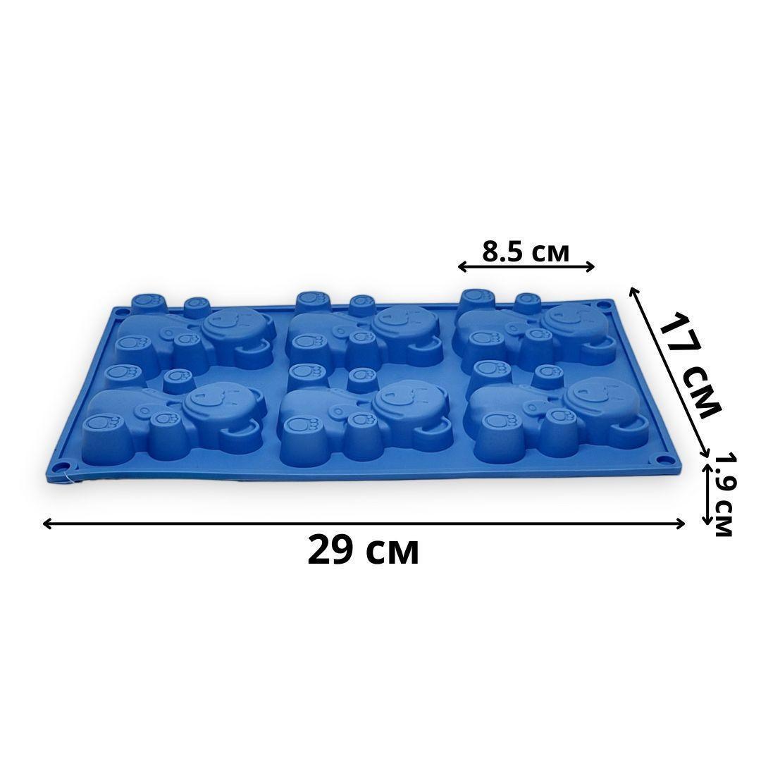 Форма силиконовая Profsil Мишки Барни 6в1 Голубой (201460-бла) - фото 6