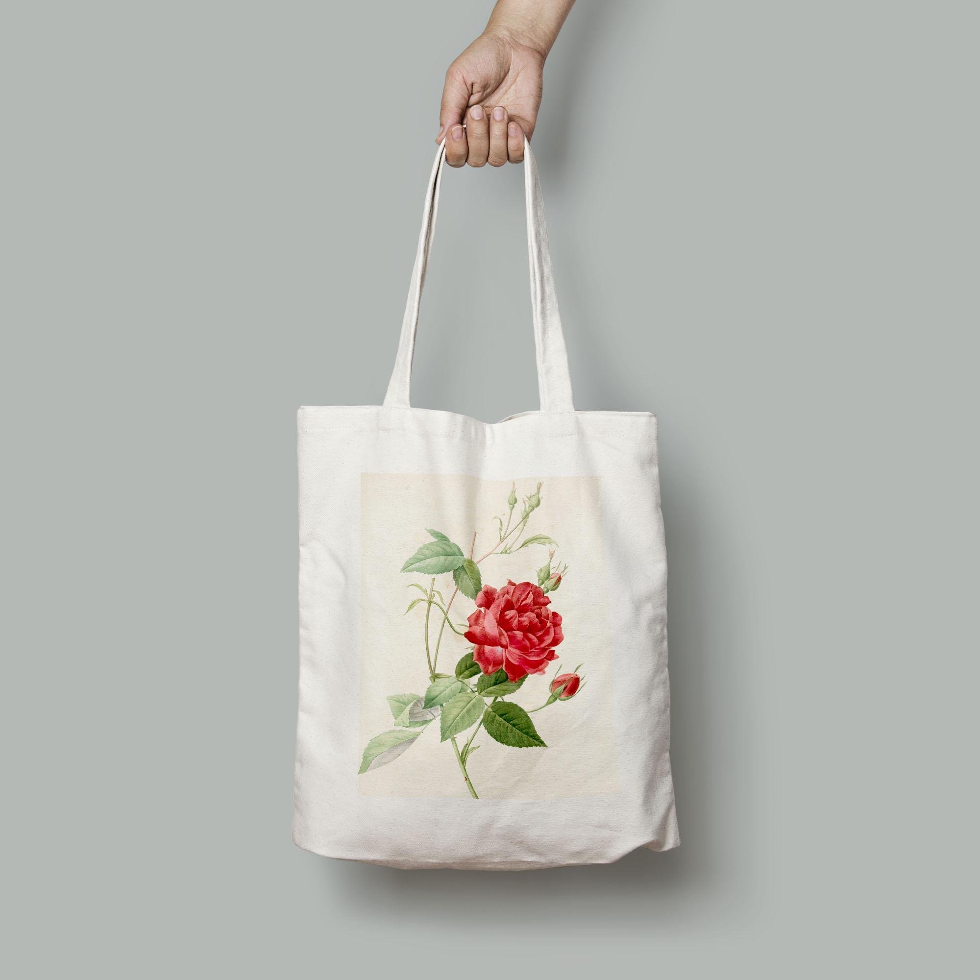 Эко-сумка Винтажный цветочный принт Роза китайская шопер (Flowers1920010_Bag)